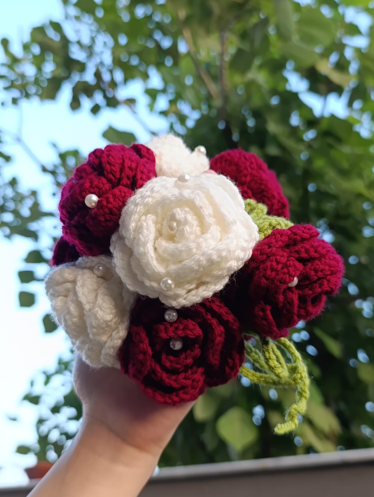 Luxury handmade crochet flower gajra by Yarnbloompk