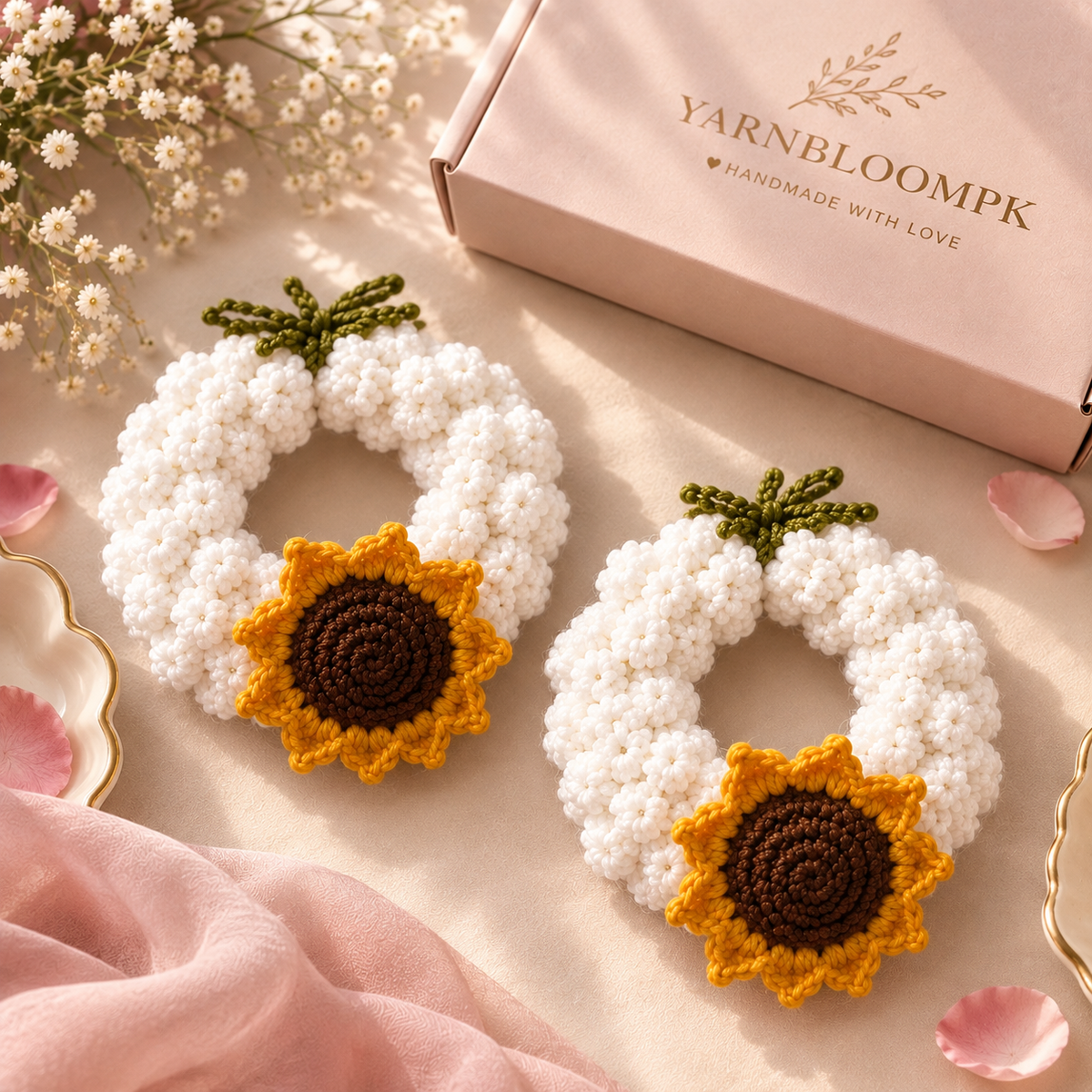 Sunflower crochet gajra set