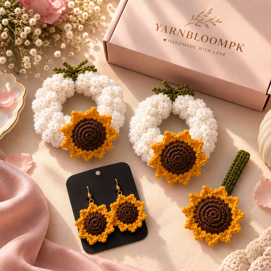 sunflower crochet set